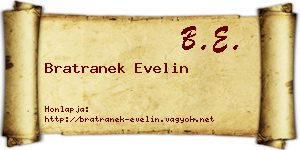Bratranek Evelin névjegykártya